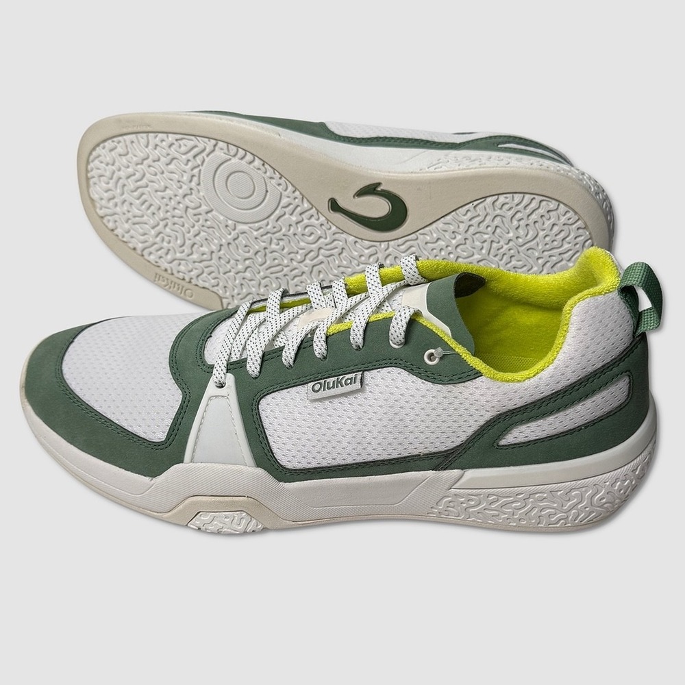 OluKai Anau Shoes / Sneakers - NEW Mens 11 White / Green - #49888-CL1